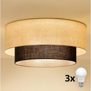 Brilagi - LED stropné svietidlo BOHO STYLE 3xE27/15W/230V pr. 60 cm krémová/hnedá