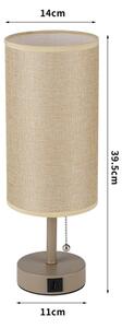 Brilagi - Stolová lampa s USB portom TABLON 1xE27/25W/230V béžová