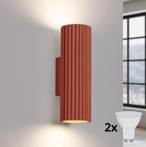 Brilagi - LED nástenné svietidlo CRESTO 2xGU10/10W/230V 20 cm červené