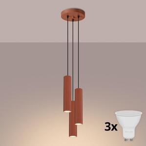 Brilagi - LED luster na lanku CRESTO 3xGU10/10W/230V červený