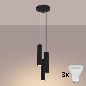Brilagi - LED luster na lanku CRESTO 3xGU10/10W/230V čierny