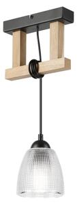 Závesný luster LEANDRA na lanku 1xE27/15W/230V dub/čierna