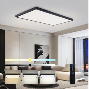 Brilagi-LED Stmievateľné kúpeľňové svietidlo FRAME SMART LED/96W/230V IP44 čierne + diaľkové ovládanie