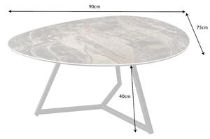 Keramický konferenčný stolík Paquita 90 cm taupe mramor