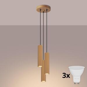 Brilagi - LED závesný luster na lanku CRESTO 3xGU10/10W/230V zlatý