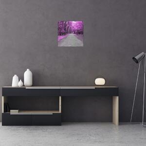 Moderný obraz - fialový les (Obraz 30x30cm)
