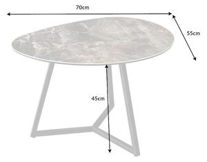 Keramický konferenčný stolík Paquita 70 cm taupe mramor