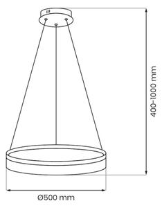 LED luster na lanku GALA LED/25W/230V pr. 50 cm zlatý
