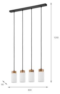Závesný luster MARKUS 4xE27/15W/230V čierna/dub