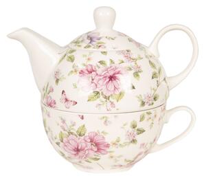 Clayre & Eef Biely tea for one Garden - 0,4 L / 0,25 L