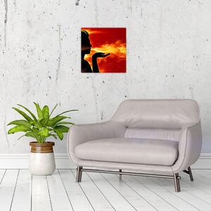 Obraz - žena v ohni (Obraz 30x30cm)