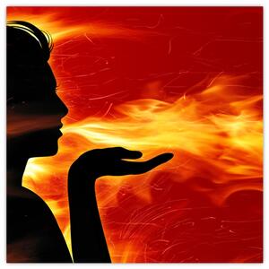 Obraz - žena v ohni (Obraz 30x30cm)