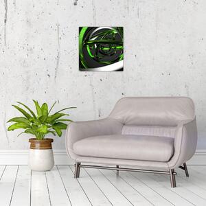 Zelená a sivá - moderný obraz do bytu (Obraz 30x30cm)