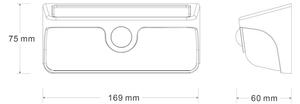 Solárne LED nástenné svietidlo so senzorom LINK LED/5W/3,7V 2000 mAh IP65 čierna