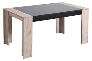 Jedálenský stôl Robert 155x90cm - dub sivý/čierna