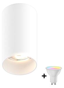 Zuma Line 92679-N - LED RGBW stmievateľné bodové svietidlo TUBA 1xGU10/4,8W/230V biele + diaľkové ovládanie