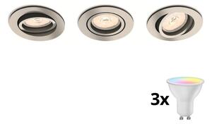 Philips 50393/17/PN - Súprava 3x LED RGBW, stmievateľné podhľadové svietidlá, 1xGU10/4,8W/230V, chróm + diaľkový ovládač