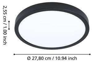 Eglo 901373 - LED RGBW stmievateľné kúpeľňové stropné svietidlo FUEVA-Z LED/14,3W/230V 27,8cm IP44 čierna