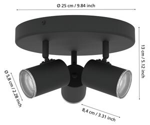 Eglo 901965 - Kúpeľňové bodové svietidlo CONSUMA 3xGU10/5W/230V IP44 čierna