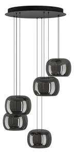 Eglo 390434 - LED stmievateľný luster na lanku HORTUNAS 5xLED/5,8W/230V čierna/dymová