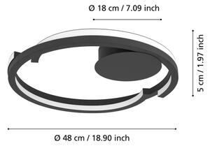 Eglo 901821-LED Stmievateľné stropné svietidlo MEZZOMONTE 2xLED/20W/230V pr.48cm čierna+DO