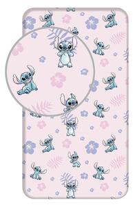 Napínacia bavlnená detská plachta na jednolôžko 90x200 cm Lilo and Stitch – Jerry Fabrics