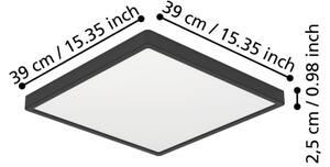 Eglo 901305-LED Stropné svietidlo FUEVA LED/17,5W/230V 2700/4000/6500K 39x39cm čierna