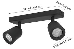 Eglo 901953 - Bodové svietidlo CAMALDOLI 2xGU10/10W/230V čierna