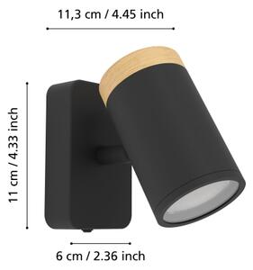 Eglo 300001 - Kúpeľňové nástenné bodové svietidlo CONSUMA 1xGU10/3W/230V IP44 čierna/béžová