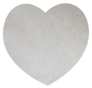 Šedý kožený podtácek v tvare srdca - 14 * 14 * 0,3 cm