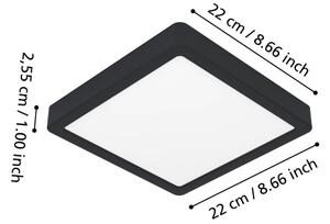 Eglo 901374-LED RGBW Stmievateľné dymové stropné svietidlo FUEVA-Z LED/10,5W/230V 22x22cm IP44 čierna