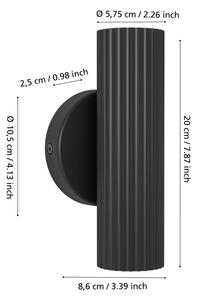 Eglo 902032 - Nástenné svietidlo PORTILLO 2xGU10/5W/230V čierne