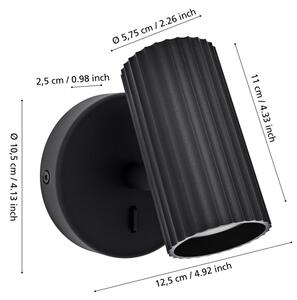 Eglo 902031 - Nástenné bodové svietidlo PORTILLO 1xGU10/5W/230V čierna