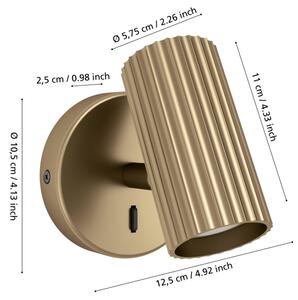 Eglo 902033 - Nástenné bodové svietidlo PORTILLO 1xGU10/5W/230V zlaté