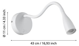 Eglo 901782 - LED flexibilná nástenná lampa s USB OLIVANDINO LED/3,8W/230V biela