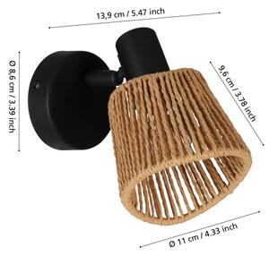 Eglo 44128 - Nástenné bodové svietidlo KEELBY 1xE14/10W/230V čierna/béžová