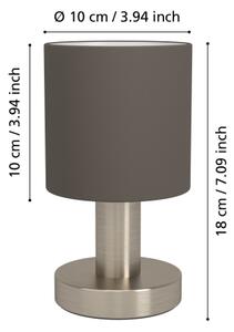 Eglo 31842 - Stolná lampa MONTETTO 1xE14/40W/230V hnedá/matný chróm