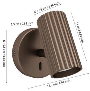 Eglo 902035 - Nástenné bodové svietidlo PORTILLO 1xGU10/5W/230V hnedá