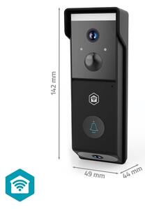 Nedis WIFICDP31BK-Videozvonček so senzorom 4400 mAh 2x Full HD 1080p IP54 Wi-Fi Tuya