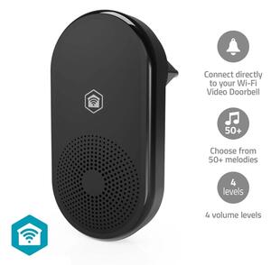 Nedis WIFICDPC11CBK - Gong pre zvonček SmartLife Wi-Fi čierny