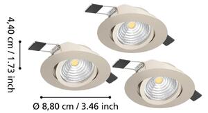 Eglo 902282-SADA 3xLED stmievateľné podhľadové svietidlo SALICETO LED/6,4W/230V pr.8,8cm chróm