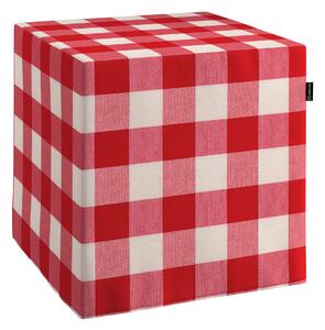 Poťah na taburetku,kocka farba produktu červená látka vzorované
