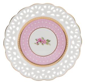 Ružový šálka s tanierikom, pozlátený - 0.2 L