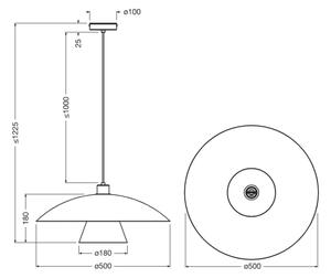 Osram - Závesný luster na kábli DECOR FLYING MUSHROOM 1xE27/25W/230V, priemer 50 cm, zelený