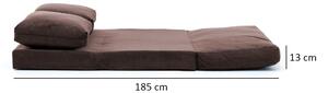 Dizajnová rozkladacia pohovka Wandella 120 cm hnedá