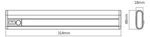 Osram - LED podlinkové svietidlo so senzorom LINEARLED LED/2,9W/9V 6xAA 31,4 cm biela