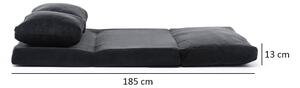 Dizajnová rozkladacia pohovka Wandella 120 cm čierna