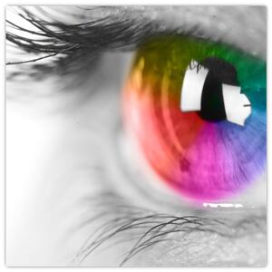 Moderný obraz: farebné oko (Obraz 30x30cm)