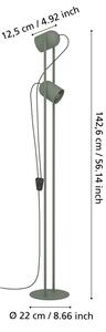 Eglo 44137 - Stojacia lampa TILSTON 2xE14/8W/230V zelená