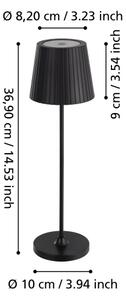 Eglo 75794 - Vonkajšia stmievateľná stolová LED lampa CABOZO LED/3,8W/5V 2000 mAh IP44 čierna